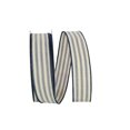 thumbnail image 1 of Reliant Ribbon 93424W-055-09H 10.5 in. 20 Yards Ticking Linen Stripe Wired Edge Ribbon, Navy, 1 of 1