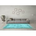 thumbnail image 3 of Ahgly Company Indoor Rectangle Abstract Light Blue Contemporary Area Rugs, 2' x 5', 3 of 4