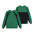 thumbnail image 3 of Daiosportswear Men's Long Sleeve Round Neck Basketball Training Sport T-Shirt Color Block Running Fitness Top Green-A L, 3 of 5