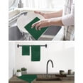 thumbnail image 5 of Pure Olive Green Kitchen Dish Towels for Drying Dishes Set of 3, Simple Solid Color Waffle Weave Microfiber Hand Tea Bathroom Towels Quick Dry & Absorbent Towel 12x12, 5 of 7