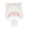 thumbnail image 1 of Sombrero de animal de dibujos animados, cálido, divertido, resistente al viento, a la moda, con forma de gato, bonito gorro de peluche. Rosado, 1 of 8