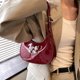 thumbnail image 5 of 2033 Bolso Hombro Brillante Charol Bolso Media Bolso Cruzado para Axila (rojo) Rojo, 5 of 8