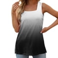 thumbnail image 1 of Playeras,Blusas y Tops,Ropa para Mujer Mujeres Negro Tank Top Camiseta sin mangas para mujer, cuello cuadrado, ajuste holgado, moda informal, estampado degradado, sin mangas (Black, XL), 1 of 4