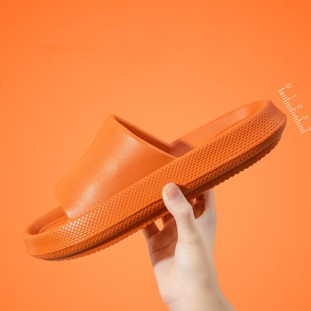 Sandalias de baño elegantes y suaves con diseño elástico para hombre y mujer, de secado rápido, talla 36-37 (25 cm para pies de 35-36), color naranja
