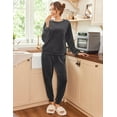 thumbnail image 3 of Ekouaer Womens Pajamas Sets Long Sleeve Soft Sleepwear 2 Piece Velvet Pjs Lounge Sets with Pockets, 3 of 7