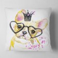 thumbnail image 2 of Designart Funny Dog with Large Glasses - Contemporary Animal Throw Pillow - 18x18, 2 of 5
