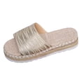thumbnail image 1 of Bmisegm Women Sandals Fashionable New Pattern Color Blocking Simple Thick Sole Slope Heel Comfortable and Lightweight Summer Casual Shoes Womens Sandals Summer Beige 8, 1 of 9