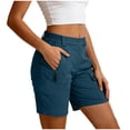 thumbnail image 2 of Summer Shorts for Women Casual Elastic High Waisted Comfy Lightweight Beach Shorts for Travel & Vacation, 2 of 5
