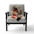 thumbnail image 4 of Designart « Symphonie Abstraite en Rouge et Noir III » Fauteuil d'Appoint Rembourré Rouge Abstrait - Fauteuil Moderne pour Salon, 4 of 7