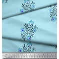thumbnail image 2 of Soimoi Silk Fabric Leaves & Floral Block Fabric Prints by Yard 42 Inch Wide, 2 of 3