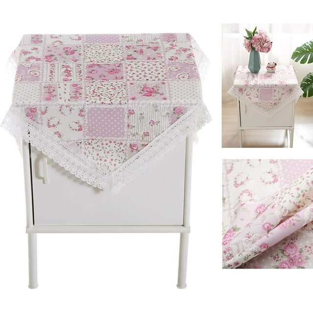 Nvzi Mantel, mantel de noche, cubierta de mesa de noche, funda para mesa de noche, decoración del hogar para mesa de noche, manteles para muebles (púrpura pastoral)