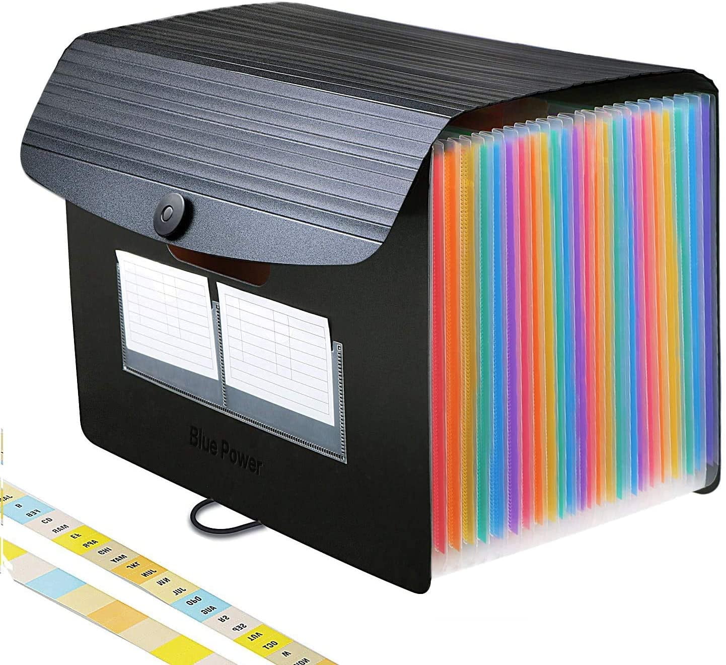 Accordian File Organizer, 24 Pockets Expanding File Folders A4 Letter Size, Portable Desktop