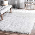 thumbnail image 1 of nuLOOM HJFL01A Rodolfo Faux Sheepskin Shag Rug, 5` x 8`, White, 1 of 4