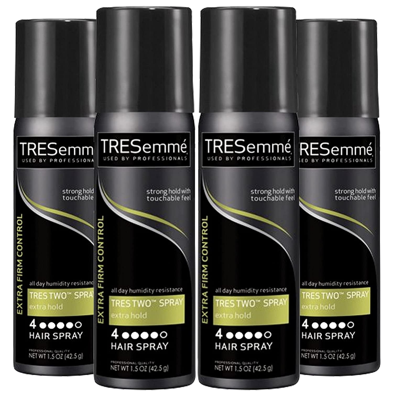 TRESemmé Tres Two Spray Extra Hold Hairspray, Extra-Firm Control, Strong  Hold with Touchable Feel, Humidity Resistant, All Day Frizz Control,  oz  each(Pack of 4) 