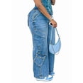 thumbnail image 3 of Y2K Baggy Jeans Vintage Washed Streetwear Fashion Cargo Pants with Multiple Pockets Blue XXL, 3 of 9