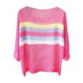 thumbnail image 2 of mfyjkho Tops De Moda Para Mujer, Sudadera Con Capucha De Punto De Cedro Para Mujer, Color Liso, Con Cuello Redondo, Manga 3/4 Y Combinación De Colores, Suelta, Para Primavera Free Size, 2 of 4