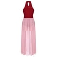 thumbnail image 4 of iiniim Robe de Danse Lyrique pour Femmes, Robe Longue Fluide à Blocs de Couleur pour Ballet Moderne Bourgogne TG, 4 of 6