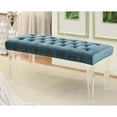 thumbnail image 2 of Furniture of America Eliza Contemporary Fabric Bench with Acrylic Legs in Blue, 2 of 4