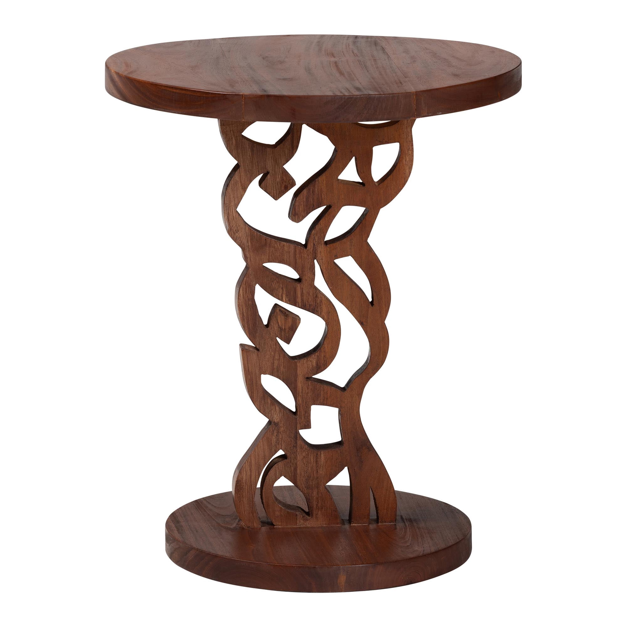 bali & pari Donna Rustic Nightstand, Mahogany Brown