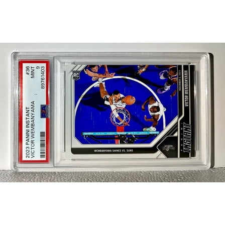 Victor Wembanyama 2023-24 Panini #36 NBA Rookie Card Spurs 1 of 6309 PSA 9 Mint