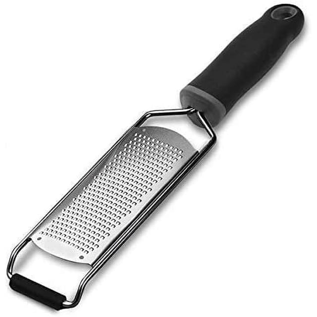 Rallador de Queso y Rallador de Limón, Fabricado en Acero Inoxidable y con Mango de Goma Suave, Accesorio de Cocina Multiusos, Fácil de Usar y Apto para Lavavajillas