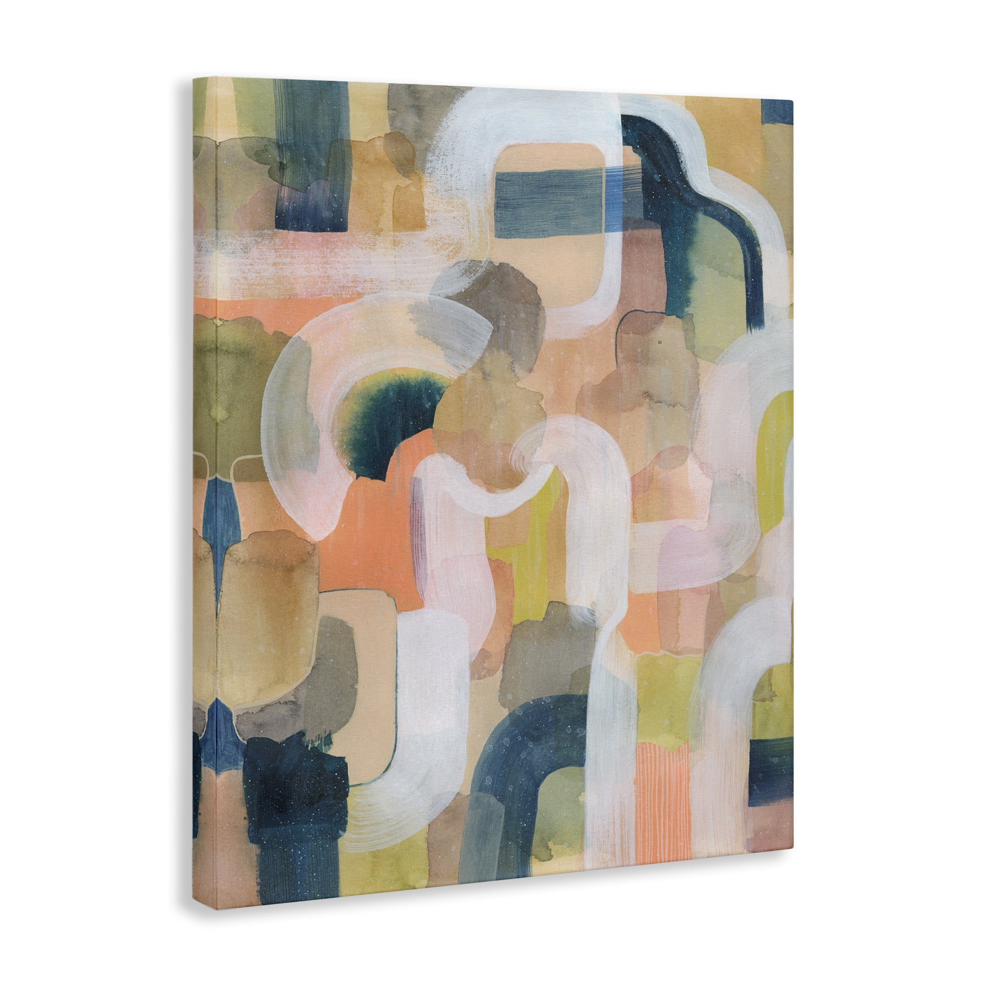 Stupell Industries Layered Curved Arches Abstract Painting Wrapped Canvas Art Print Wall Art, 30 x 40