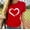 Red, variant on HWRETIE Womans Shirts Women Short Sleeves O-Neck Heart-Shaped Print Casual Tops Blouse T-Shirt Gray 8(L)