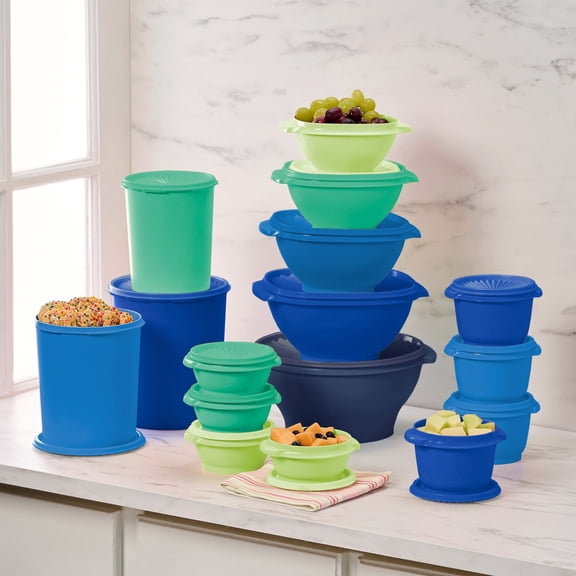 Tupperware Heritage 16 Container Set (Blue)