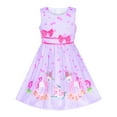 thumbnail image 1 of Robe Fille Violette Unicorn Fleur Été Robe d'Été 4-5 Ans, 1 of 8