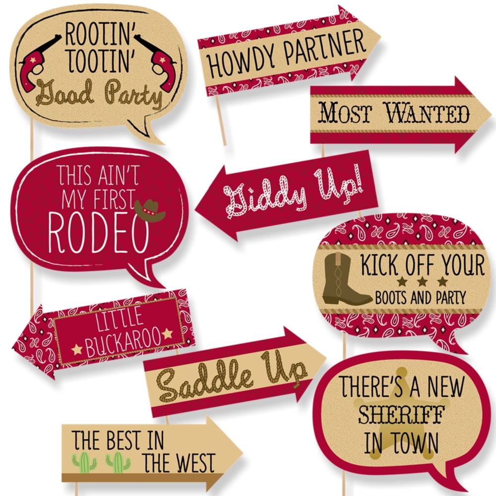 western themed photo booth props