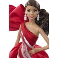 thumbnail image 4 of Barbie 2019 Holiday Doll, Brunette Side Ponytail with Red & White Gown, 4 of 8