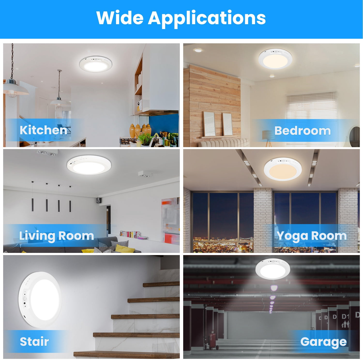 USB Rechargeable Motion Sensor Ceiling Light, Magnetic Mount LED Closet Light 3 Color Temp 4 Brightness 5 Timer PIR Sensor with Remote for Hallway Pantry Stairs