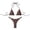 Brown |#5, variant on Women's 2 Piece Halter Bikini Set Metal Ring High Cut Swimsuits Beach Vacation Clothes (Red,M)