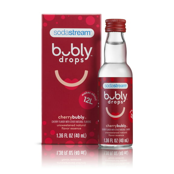 SodaStream Bubly Drops Cherry Flavored Sparkling Water Flavor Mix, 1.36 fl Oz