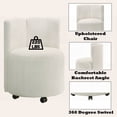 thumbnail image 5 of Modern White Chenille Side Chairs with 360° Swivel (Set of 2), 5 of 6