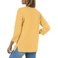 thumbnail image 4 of Womens Tops Dressy Casual Henley Neck 3/4 Sleeve T Shirts Graphic Print Loose Fit Tunic Blouse with Pocket, 4 of 4