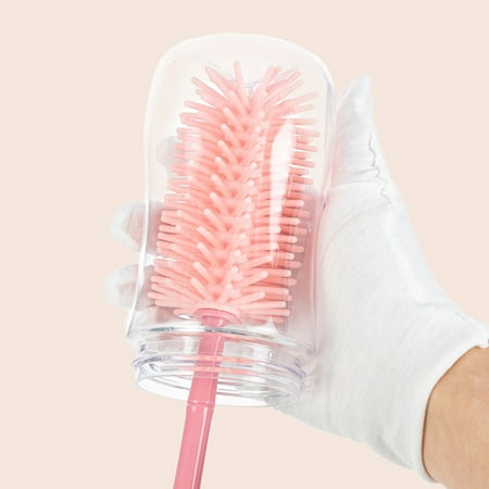 

Silicone Bottle Cleaning Brush 2 Color Choose Blue Pink Suitable for Baby Bottles Glassware