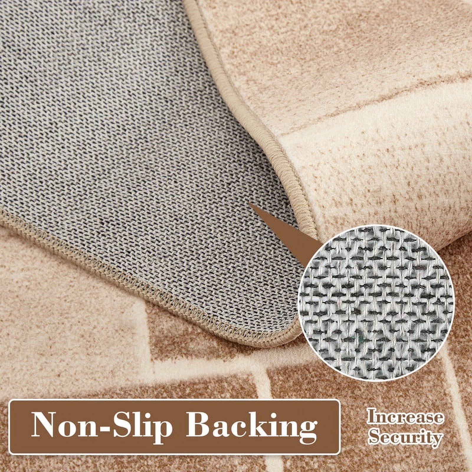 Modern Geometric Patchwork Area Rug 2x6 Runner Rugs for Living Room, Soft Throw Carpet Floor Decor for Entryway Dining Room Office Nursery Khaki