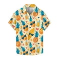 thumbnail image 2 of Jinhomg Beach Shirt for Men Novelty Funny Tropical Fruit Graphic Hawaiian Shirt Casual Loose Short Sleeve Button Down Summer Vacation Shirts 90 Percent off Clearance Sale Orange L, 2 of 5