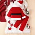 thumbnail image 4 of GPAECEAD Toddler Baby Boy Girl Santa Claus Clothes Winter Coat+Pants+Hat+4Pcs Christmas Clothes Set Xmas Outfits Red, 4 of 9