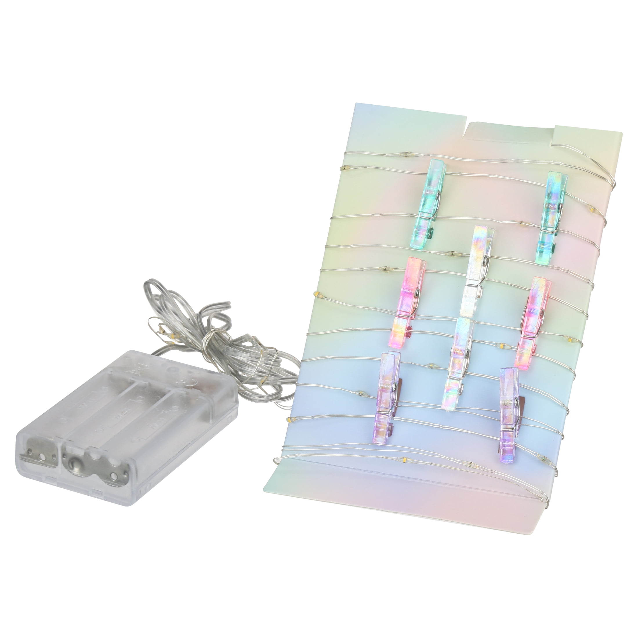 Merkury Innovations Iridescent Clip Firefly Lights, 15ft, Indoor or Outdoor, Battery Operated