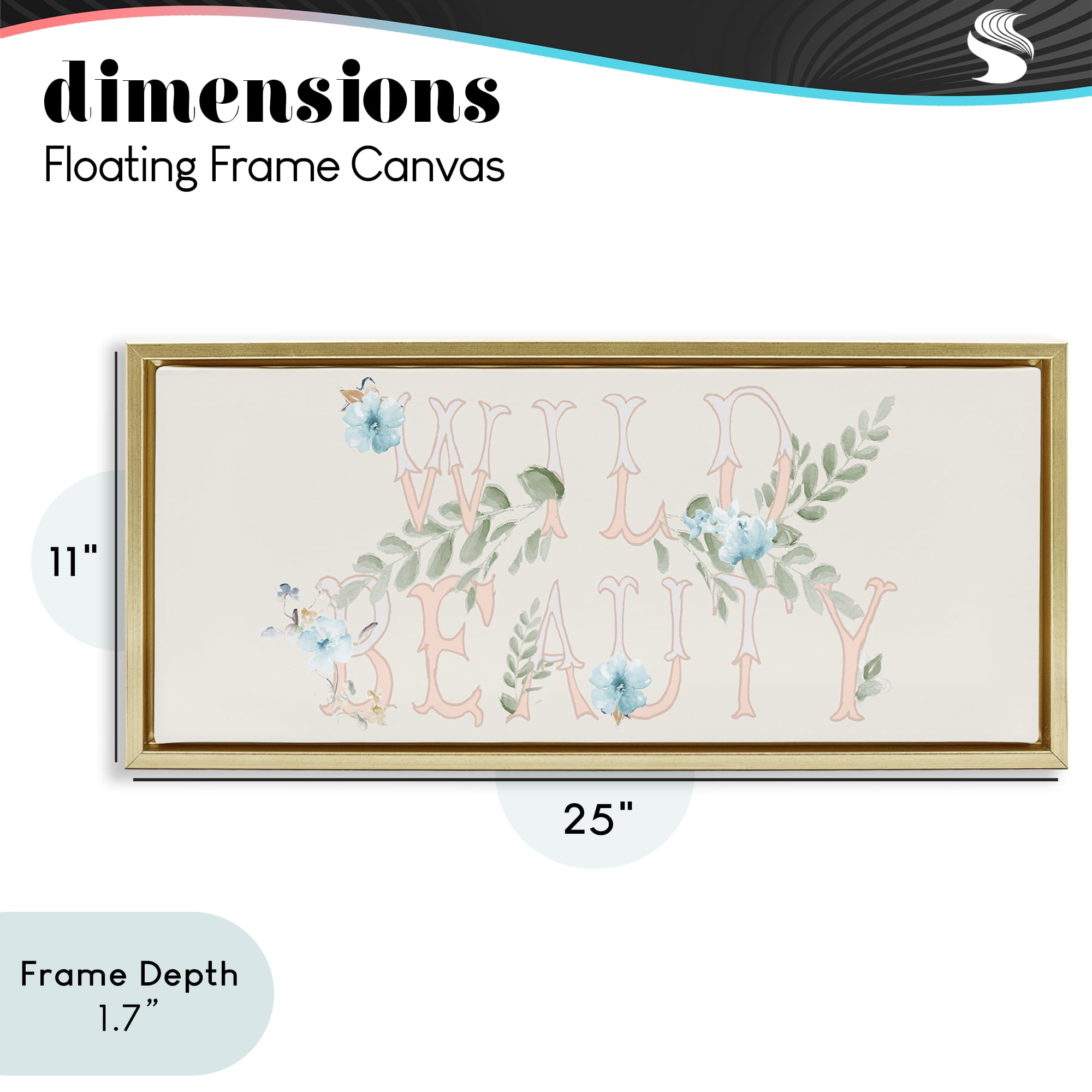 Stupell Industries Wild Beauty Florals Gold Framed Floater Canvas Wall Art, design by Patricia Pinto