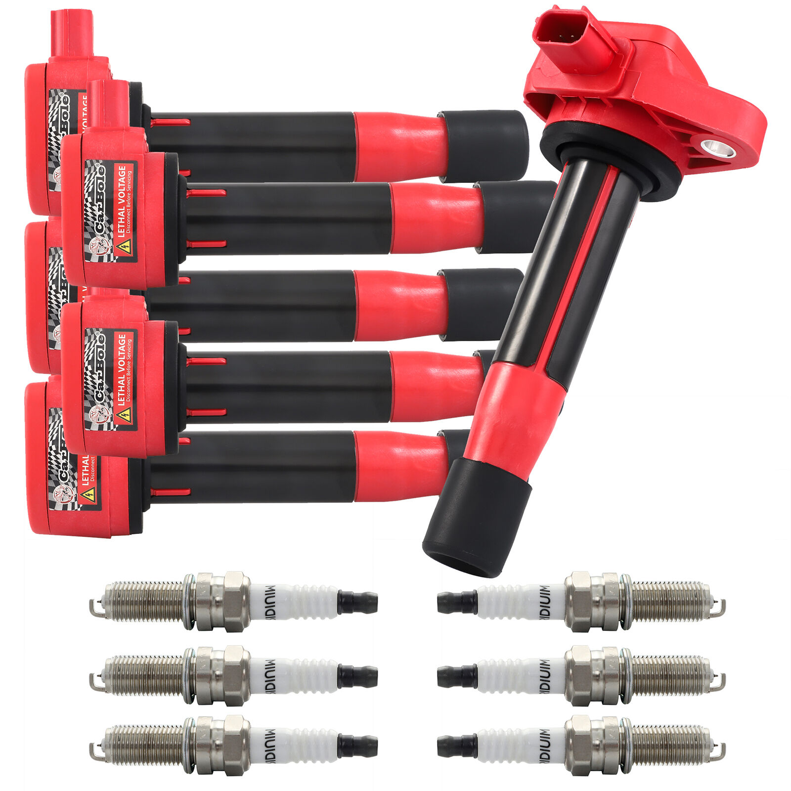 Set of 6 Ignition Coils & 6 Platinum Spark Plugs Set for Honda Accord