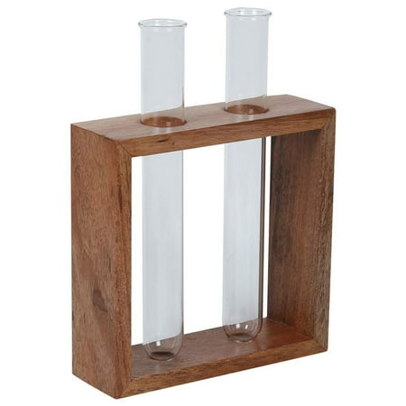 Kraft Seeds Glass Tube Planters with Wooden Holder | Decorative Test Tube Planter for Hydroponic Plants | Modern Plant Terrarium | Terrarium for Home, Office, Nursery | Glass Terrarium for Plants