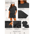 thumbnail image 5 of DOKOTOO 2 Piece Oufits for Women Lounge Set Short Sleeve Shirts Matching High Waisted Shorts with Pockets S, 5 of 11