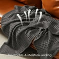 thumbnail image 4 of PHF 100% Cotton Waffle Weave Blanket, Lightweight Twin Washed Blanket for Bed Sofa Home Decor, Charcoal Grey, 66"x90", 4 of 7