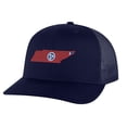 thumbnail image 5 of Classic Tennessee Trucker Hat – Embroidered State Shape with Tri-Star, Patriotic Mesh Snapback Cap (CoyoteBrown), 5 of 9