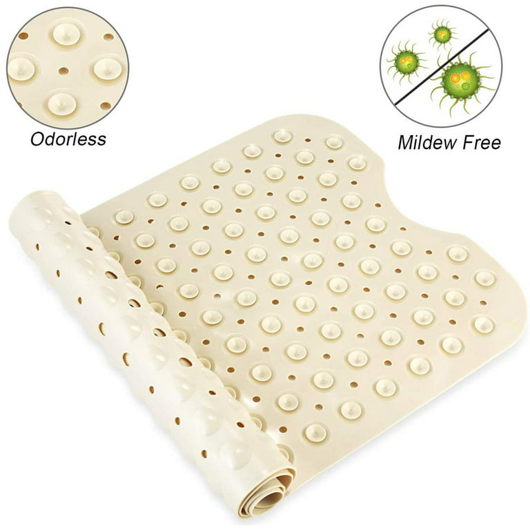 Bath Mats Round Shape Non-Slip Shower Mats Mildew Resistant Tub Mats with  Suction Cups, Textured Rubber Bath Mat with Drain Hole（Green）