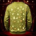 thumbnail image 4 of Mens Retro Autumn Carnival Halloween Candle Maple Leaf Graphic Cotton Blend Crewneck Sweatshirt Fall Festival Casual Long Sleeve Pullover Green 4XL, 4 of 4