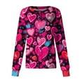thumbnail image 3 of Valentine's Day Scrub Jacket for Women Long Sleeve Snap Front Nursing Uniform Holiday Love Heart Graphic Workwear Jacket with Pockets 2026 Hot Pink M, 3 of 5